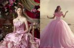 Фото свадебных платьев в розовых тонах